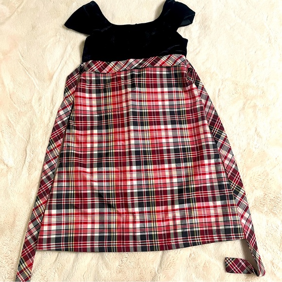 Perfectly Dresses Holiday dress sz 8 girls in plaid red and black - Picture 1 of 3